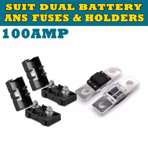 100A MIDI ANS FUSES FOR DUAL BATTERY OR SOLAR 100AMP BOLT DOWN 2PCS HOLDERS 