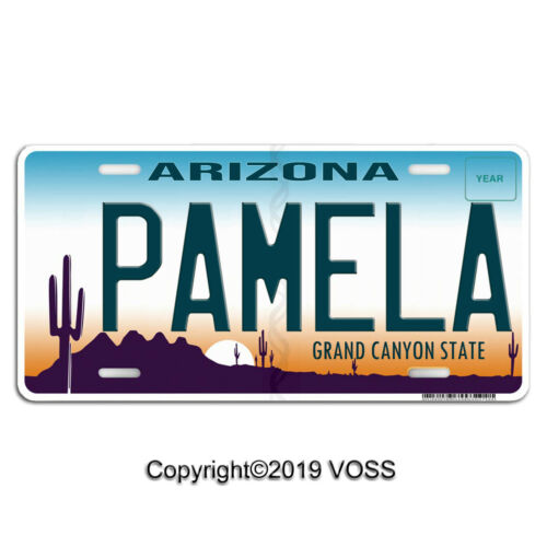 Arizona Personalized Name Custom Aluminum Vanity Car License Plate "Pamela" 