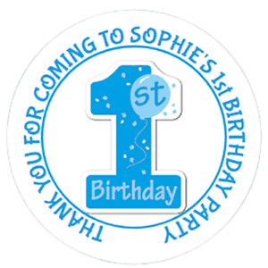 48 Personalised Party Bag Stickers 1st Birthday Sweet Bag Seals 40mm Labels 