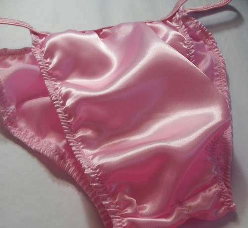 Homme Custom Sewn Satin Charmeuse sous-vêtements ouvert Tanga Bikini Handmade USA