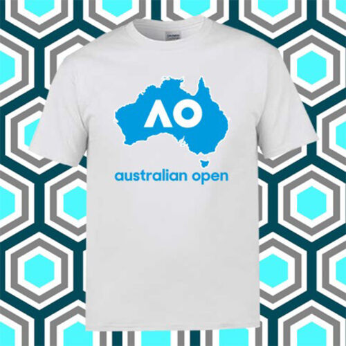 Australian Open AO Tennis Championship Men/'s White T-Shirt Size S M L XL 2XL 3XL