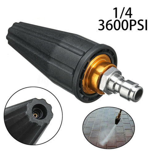 High Pressure Washer Rotating Turbo Nozzle Spray 1/4" Tip 2.5-4 GPM 3600PSI 