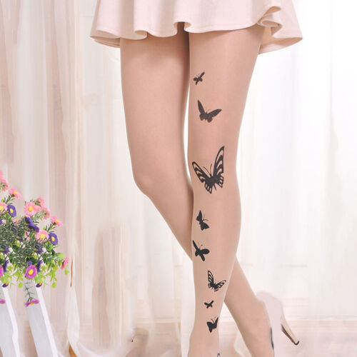 Women Fancy Lolita Hosiery Socks Tattoo Pantyhose Long Stockings Tights 13UK