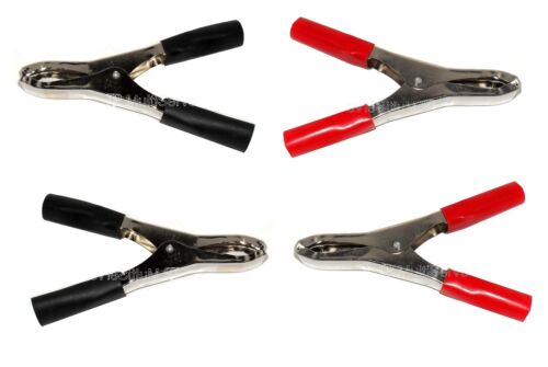 Light Duty 40 Amp Clamps 4 Aligator Battery Clips 3.9 Inch Red and Black 