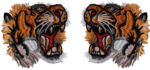 #5039 Tiger Face Head Embroidery Iron On Applique Patch