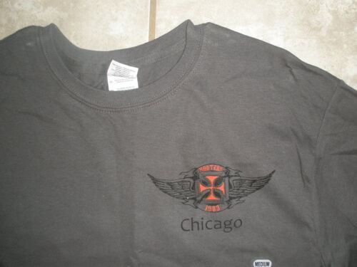NEW MEN/'S GRAY SHORT SLEEVE HOOTERS CROSS W//WING T-SHIRT CHICAGO SIZES M,L,XLXXL