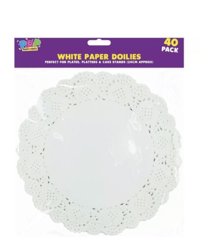 40 x 9/" Paper Party Doilies Doily Lace Doyleys Catering Wedding Coasters Round