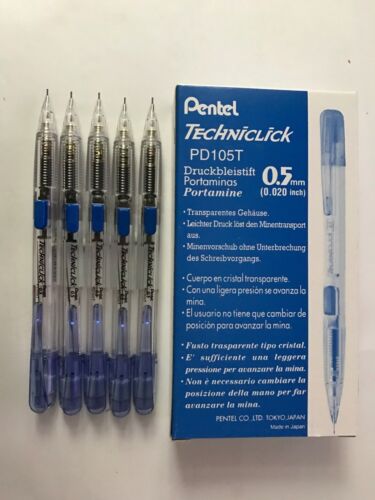 Details about  / Pack of 4 pcs Pentel Techniclick 0.5mm Mechanical Pencil PD105T BLACK barrel