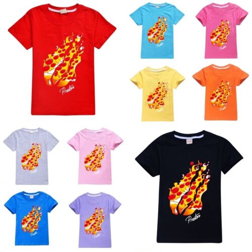 Pizza prestonplayz youtuber niños 100% algodón Camiseta Preston dibujos animados Camiseta Top 