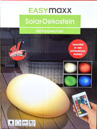 XL DEL solaire pierre 40 cm éclairage Couleur Changeante RGB dans-Outdoor Télécommande Neuf *