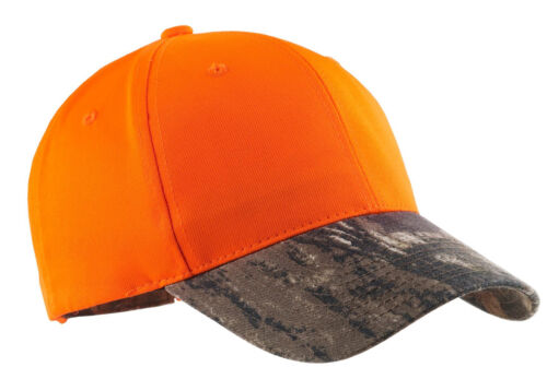 New Hunters Orange Safety Hat Cap Mossy Oak Camo Adjustable Deer Elk Rifle Hunt 