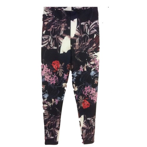 Ladies Womens Floral Print Leggings Supportive Elasticated Waist Running Size 8