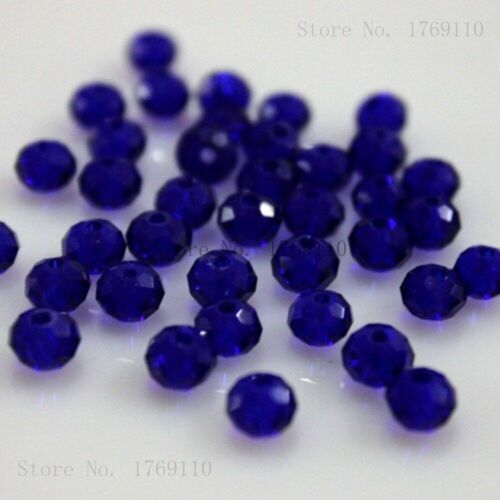 Crystal Glass Bead Loose Spacer Round Beads Bracelet Finding DIY Jewelry 50Pcs 