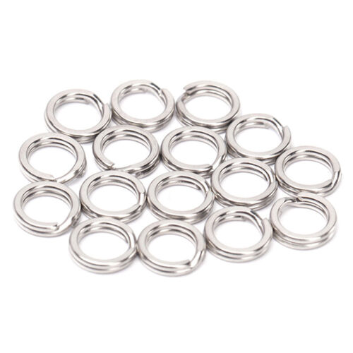 50Stk /pack Fishing Solid Stainless Steel Snap Split Connector Ring Tackle M0X8 