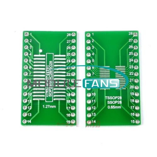 10PCS SOP28 SSOP28 TSSOP28 to DIP28 Adapter Converter PCB Board 0.65/1.27mm M 