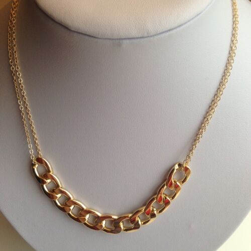 Details about   Gold Chunky  Double Chain Necklace 