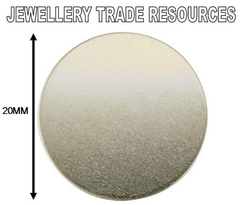 20mm x 1.0mm rond argent sterling cercle plat disque pour fabrication de bijoux