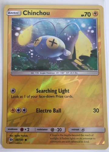 Chinchou Reverse Holo Sun and Moon 49//149 M//NM Pokemon TCG Card