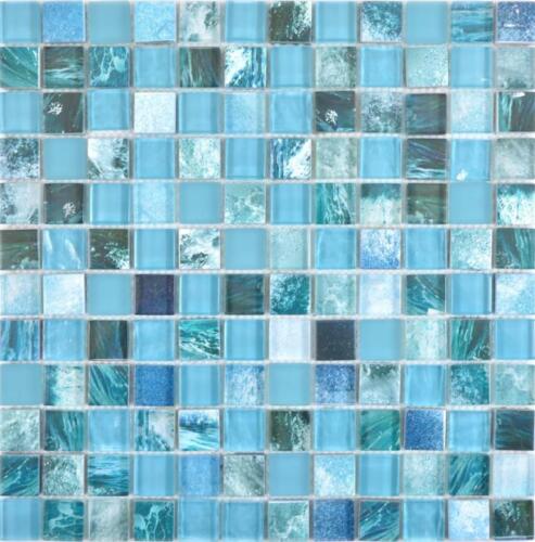 Glasmosaik grün blau türkis OCEAN Bad Duschwand Mosaikfliese WB74-06051 Matte 