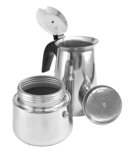 Stainless Steel Moka Espresso Coffee Pot Maker Percolator Stovetop 4 Cup 
