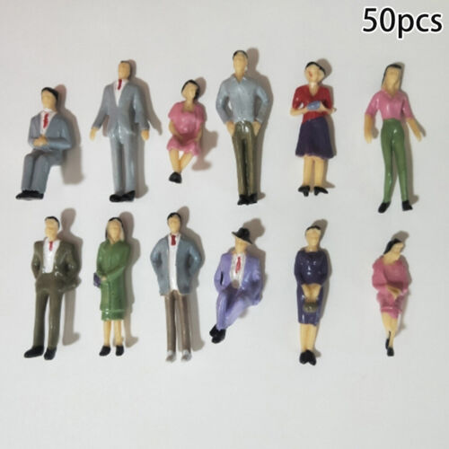 50Pcs Figuren Modell Menschen Züge 1:32 Gemalte Figuren Skala Passagiere Dekor 