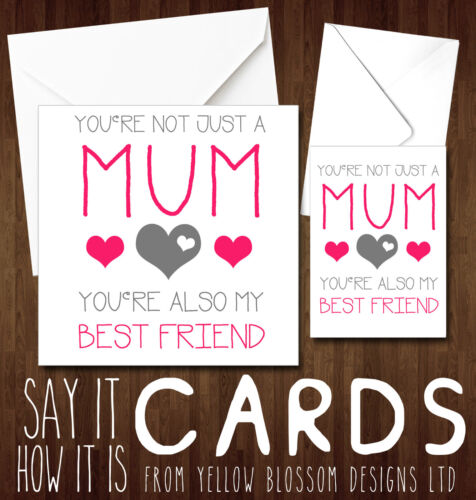 Greeting Card Mum Birthday Mothers Day Best Friend Cute Love Funny Not Just Mum 