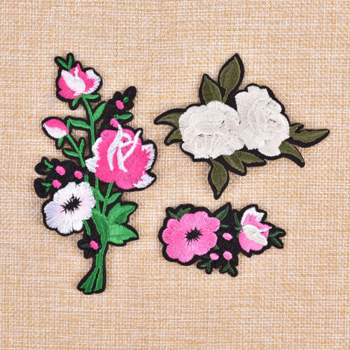 11PCS Flower Patches Applique Embroidered Iron on Patch for Clothes Accessor`es 