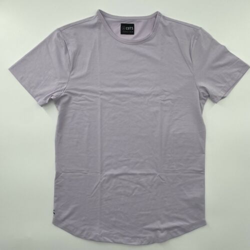 Cuts Clothing Short Sleeve Crew Neck Curve Hem T-Shirt Dusk Purple M L XL 2XL 