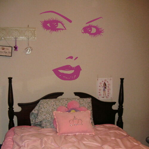 Giant Beautiful Face Wall Sticker Girls Room Vinyl Transfer Home Decor Art Ra187 