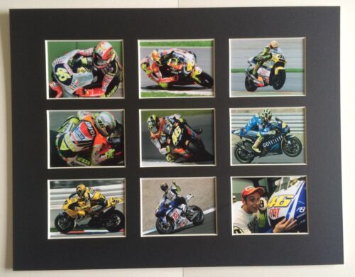 VALENTINO ROSSI 9 WINS 14" BY 11" MOUNTED PICTURE READY TO FRAME 