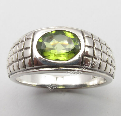 .925 Pure Silver CUT PERIDOT CAST EXTRA ORDINARY Ring Any Size 5 to 10 HANDWORK