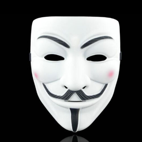 Face Mask Anonymous Hacker v For Vendetta Guy Faiges Halloween Party Fancy Dress