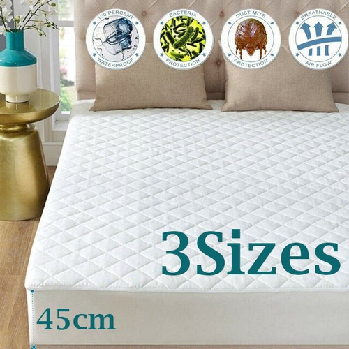 2PCS QUILTED MATTRESS PROTECTOR TOPPER LUXURY FITTED COVER FULL KING CK SIZE RE