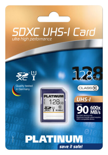 SDXC Card Platinum 128GB CL 10 UHS-1 600x 177219 