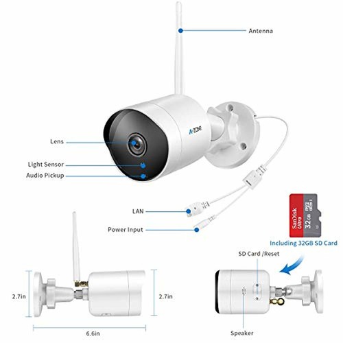 A-ZONE 1PCS Outdoor Wireless IP Camera HD1080p Onvif Security WIFI Camera System