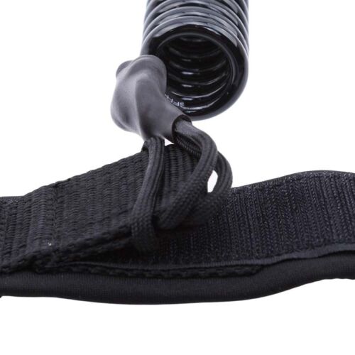 Black Coiled Surf Board Stand UP Paddle String Rope Surfboard Ankle Leash RF