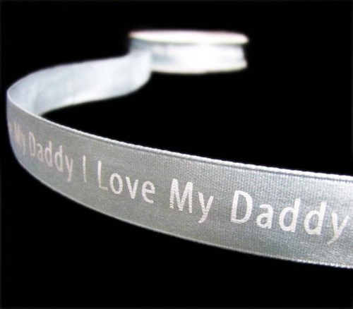 5 Yds I Love My Daddy Scrapbook Satin Ribbon 5//8/"W