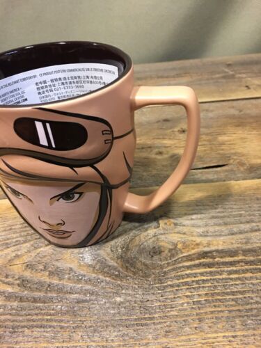 New Authentic Disney Store Star Wars 3D Rey Ceramic Coffee Brown Mug 12oz Cup 