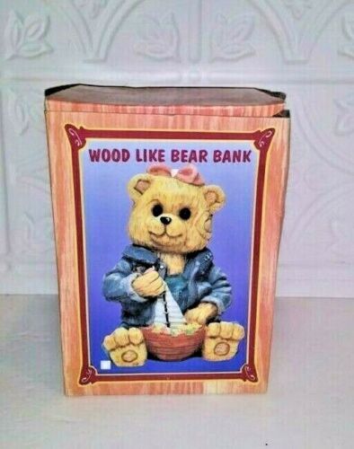 Details about  /  Bear Bank with Wood-like Appearance-Functional Bank Circa 4/" Wide x 6/" Tall