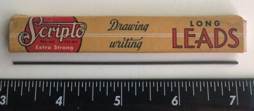 Vintage Scripto HB 1.18mm Long Strong Mechanical Pencil Lead NOS 6 Pack USA 