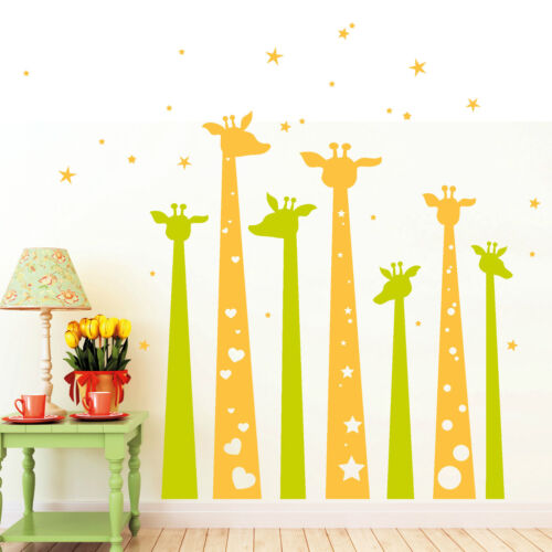 10822 Wandtattoo Loft Sticker Giraffes Stars Heart 2-farbig Animal Camelopard