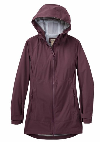 NEW Duluth Trading Company Women/'s Dryfecta Rain Coat NWT color black /& elderbry