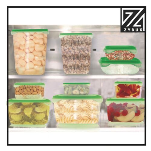 Durable Plastic Storage Food Containers of 17 Pieces for Fridge & Freezer 