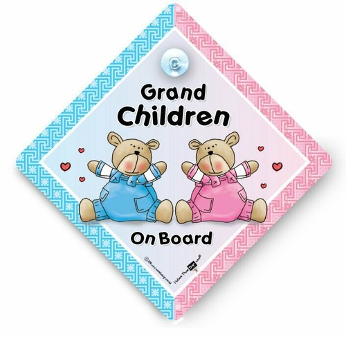 Grandchild On Board GRANDCHILDREN On Board Car Sign Baby On Board Car Sign,