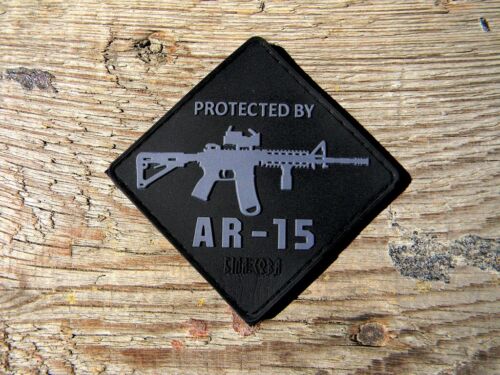 AR-15 PROTECTED PATCH EMBLEM 3D STICKER 3.15" TACTICAL MORALE VELC RO FASTENER 