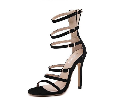 Women Open Toe Straps Buckle Sandals Classics Stiletto High Heels Clubwear Shoes