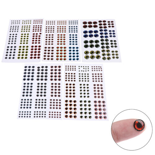 183pcs Fish Eye 0.39" 3D 4D 5D Holographic Lure Fish Eyes Fly Tying Jigs CraftPD 