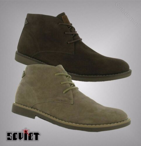 New Mens Branded Soviet Stylish Lace Up Desert Boots Slight Heel Shoes Size 7-11