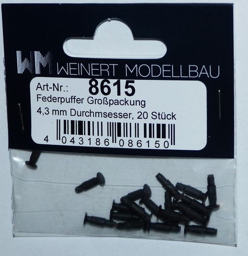 Weinert 8615 muelle búfer 20 unidades de 4,3 mm para locomotoras diesel y carro h0 1 a 87