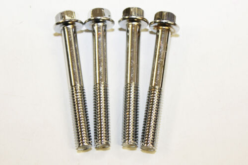 M6 Steel Chrome Flanged Hex bolts pack of four 